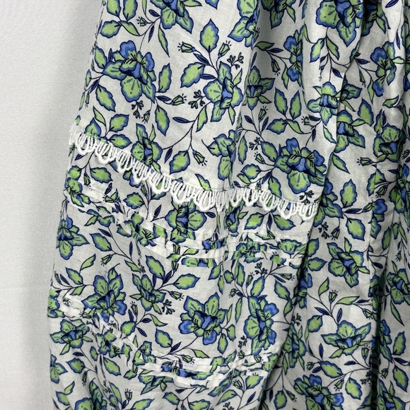 Talbots Long Sleeve Lightweight 100% Cotton Button Up Shirt Sz X Cottage Summer - Picture 2 of 8